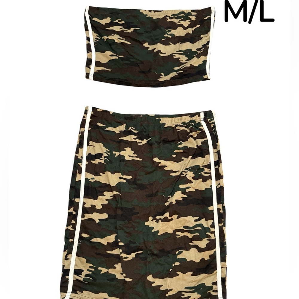 Camo Two-Piece Skirt Set